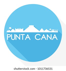 Punta Cana Dominican Republic America Flat Icon Skyline Silhouette Design City Vector Art Famous Buildings