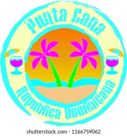 Punta Cana, Dominican Republic.  Illustration, Graphic Design