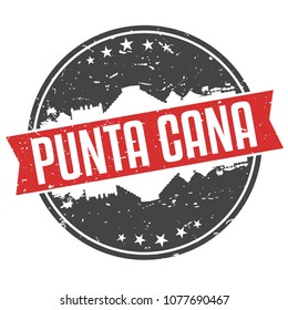 Punta Cana Dominican Republic Round Travel Stamp Icon Skyline City Design, Seal Illustration Badge vector.
