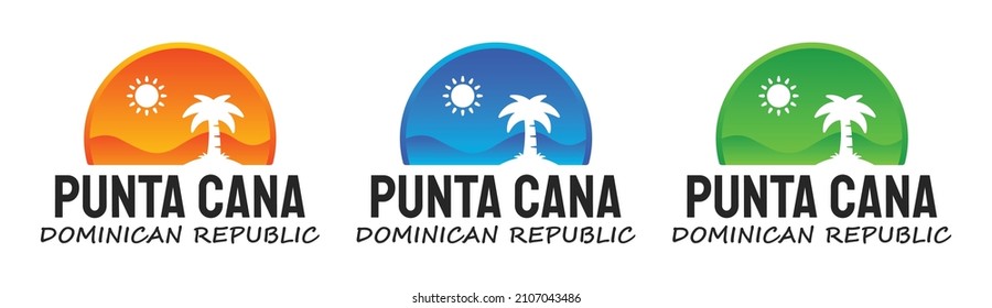 Símbolo de signo de Punta Cana en diseño gráfico. Punto de referencia de la República Dominicana en Punta Cana.