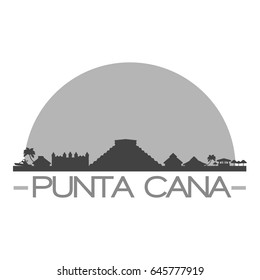 Punta Cana Skyline Silhouette Skyline Stamp Vector City Design