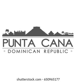 Punta Cana Skyline Silhouette Skyline Stamp Vector City Design