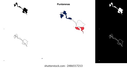 Puntarenas province blank outline map