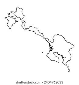 Puntarenas province map, administrative division of Costa Rica. Vector illustration.