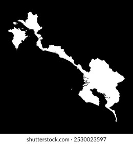 Puntarenas province map, administrative division of Costa Rica. Vector illustration.