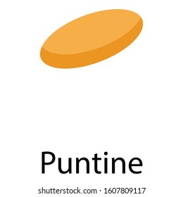 Puntine pasta icon. Isometric of puntine pasta vector icon for web design isolated on white background