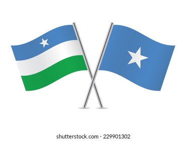 Puntland and Somalia flags. Vector illustration.