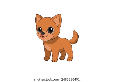 Pup Dog Vector Illustration, Cartoon, Clipart and Line Art Design