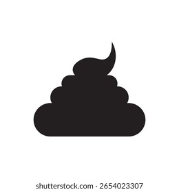 Ícone de emoji de filhote. Silhueta de pilha ondulada capturando humor de banheiro leve.