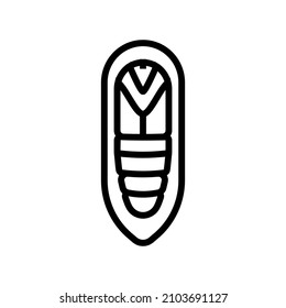 vector de icono de la línea de gusano de seda de pupa. signo de gusano de seda pupa cocoon. símbolo de contorno aislado ilustración negra