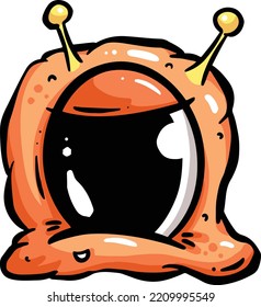 Pupa or Cocoon Style Blob Alien Cartoon Character with Antenna 