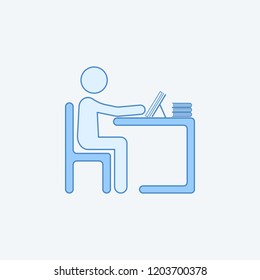 Pupil 2 colored line icon. Simple dark and light blue element illustration. Pupil concept outline symbol design from education set