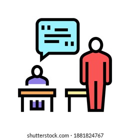 pupil answer color icon vector. pupil answer sign. isolated symbol illustration