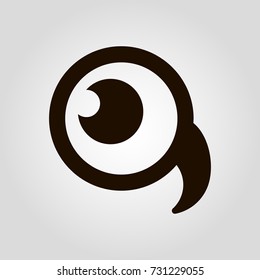 Pupil or apple of the eye isolated flat vector icon.