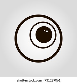 Pupil or apple of the eye isolated flat vector icon.