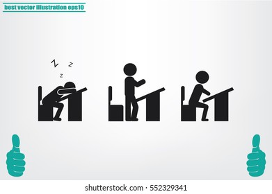 pupil chair desk icon vector illustration EPS 10