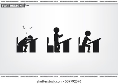 pupil chair desk icon vector illustration EPS 10