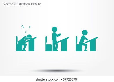 pupil chair desk icon vector illustration.