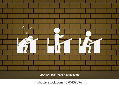 pupil chair desk icon vector illustration.