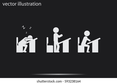 pupil chair desk icon vector illustration.