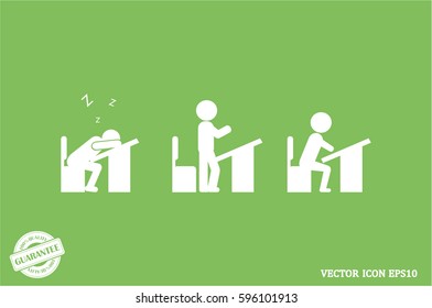 pupil chair desk icon vector illustration EPS 10