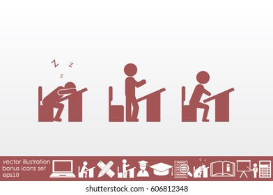 pupil chair desk icon vector illustration EPS 10