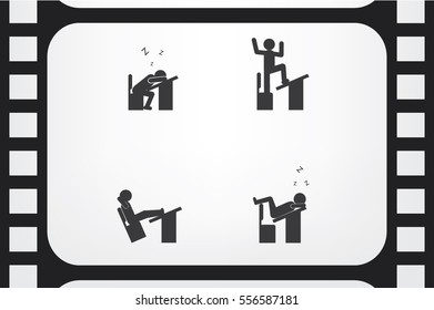pupil chair table icon vector illustration EPS 10