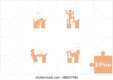 pupil chair table icon vector illustration EPS 10