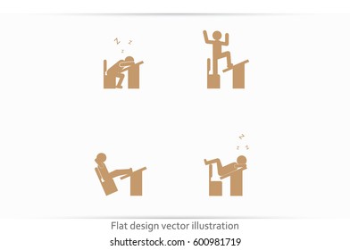pupil chair table icon vector illustration EPS 10