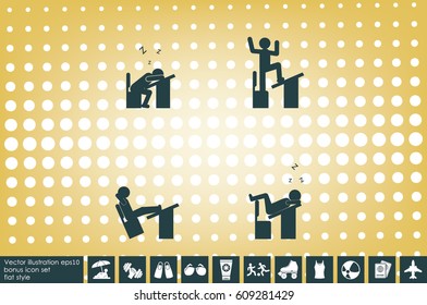pupil chair table icon vector illustration EPS 10