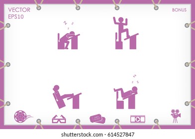 pupil chair table icon vector illustration EPS 10