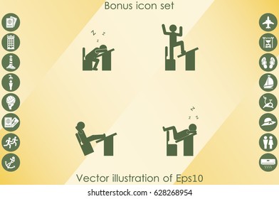 pupil chair table icon vector illustration EPS 10