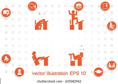 pupil chair table icon vector illustration EPS 10