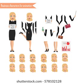 Pupil character for your scenes. Parts of body template for design work and animation