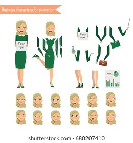 Pupil character for your scenes. Parts of body template for design work and animation