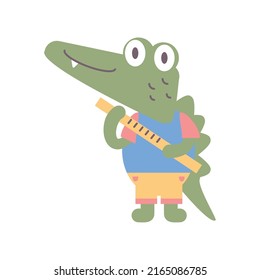 pupil crocodile with ruler icon