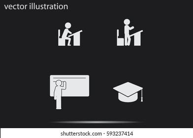 pupil desk chair cap vector illustration.