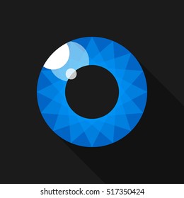 Pupil. Eye. Image for the logo. Blue