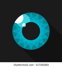 Pupil. Eye. Image for the logo. Cyan