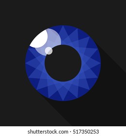 Pupil. Eye. Image for the logo. Indigo
