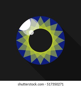 Pupil. Eye. Image for the logo. Indigo Lime