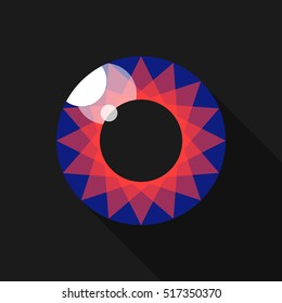 Pupil. Eye. Image for the logo. Indigo Red
