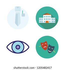 pupil icon set. vector set about school, uniform, eye and drama icons set.