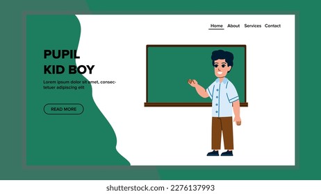 pupil kid boy vector. school happy, student elementary, childhood education pupil kid boy web flat cartoon illustration