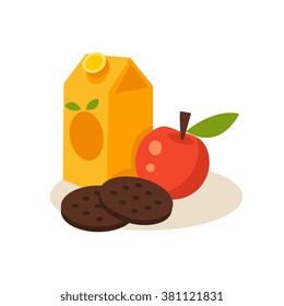 Pupil Lunch. Education Flat Design Vector Illustration