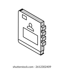 pupil notebook isometric icon vector. pupil notebook sign. isolated symbol illustration