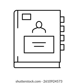 pupil notebook line icon vector. pupil notebook sign. isolated contour symbol black illustration