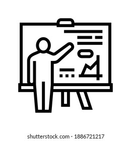 pupil presentation line icon vector. pupil presentation sign. isolated contour symbol black illustration