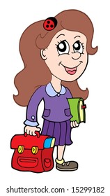 Schüler mit Schultasche - Vektorgrafik.