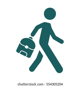 alumno escolar alumno con icono de mochila sobre fondo blanco